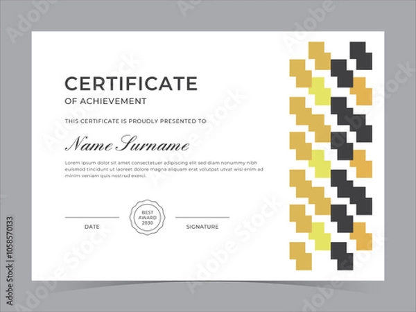Fototapeta Modern Certificate Template Vector Design. Achivement certificate or diploma design
