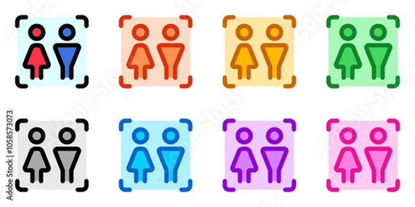 Fototapeta Editable life simulation game, people, couple vector icon. Video game, game elements. Part of a big icon set family. Perfect for web and app interfaces, presentations, infographics, etc