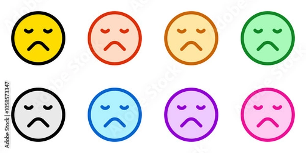 Obraz Editable frown, sad expression emoticon vector icon. Part of a big icon set family. Part of a big icon set family. Perfect for web and app interfaces, presentations, infographics, etc