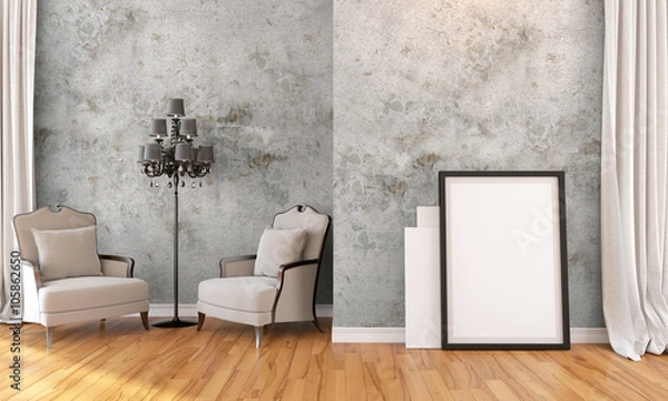 Fototapeta Modern bright interior . 3D render