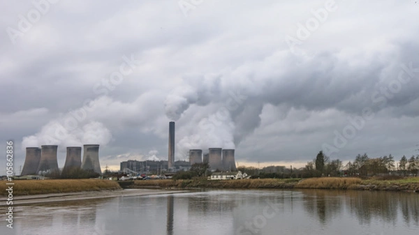 Obraz Power station from the Mersey River
