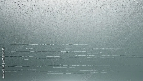 Fototapeta Noisy texture inspired by rain-streaked glass, soft gray speckles and faint linear streaks. Created with generative AI technology