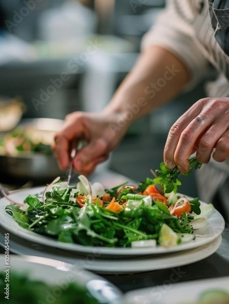 Fototapeta Chef Preparing Salad