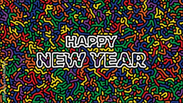 Fototapeta happy new year wallpaper background colorful confetti abstract pattern