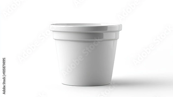 Fototapeta white popcorn bucket isolated on white, ready for use in packaging mockup