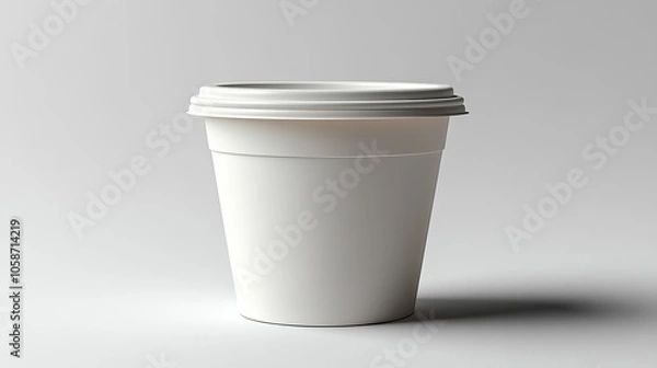 Fototapeta white popcorn bucket isolated on white, ready for use in packaging mockup
