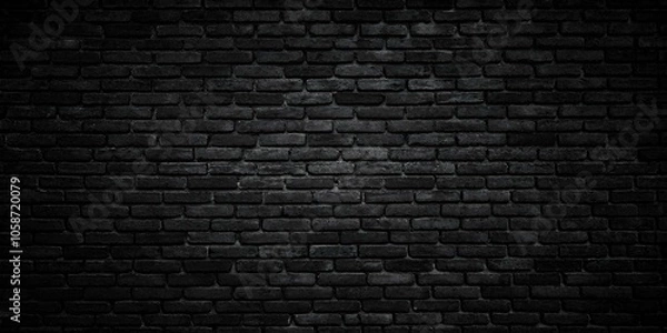 Fototapeta Dark Brick Wall – A Moody and Dramatic Background for Urban Style