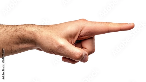 Fototapeta hand pointing isolated on white background
