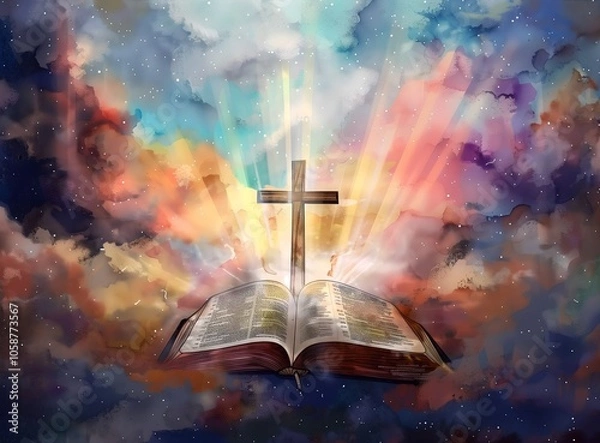 Fototapeta cross in the clouds