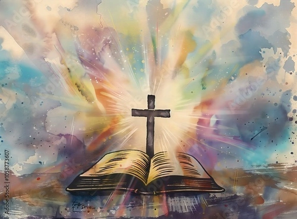 Fototapeta cross on the background of the sky