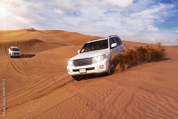 Obraz Desert Safari with SUVs