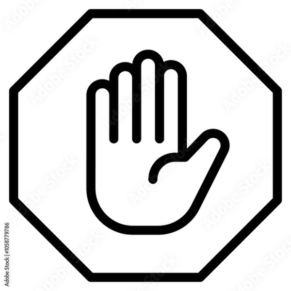 Fototapeta hand gesture stop icon	
