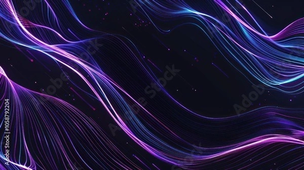 Obraz Abstract Blue and Purple Glowing Lines