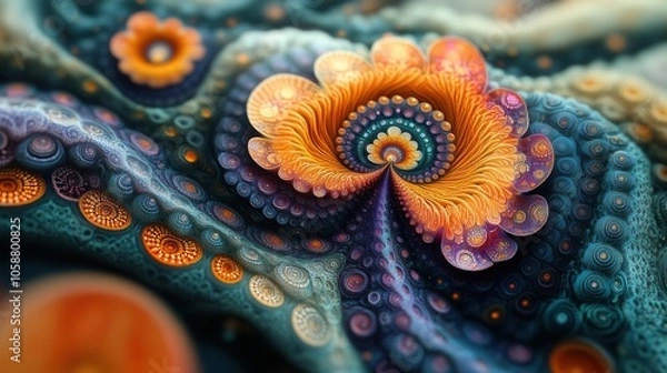 Obraz intricate fractal background filled with colorful designs and patterns, creating a mesmerizing visual experience that draws the viewer into its depth and complexity