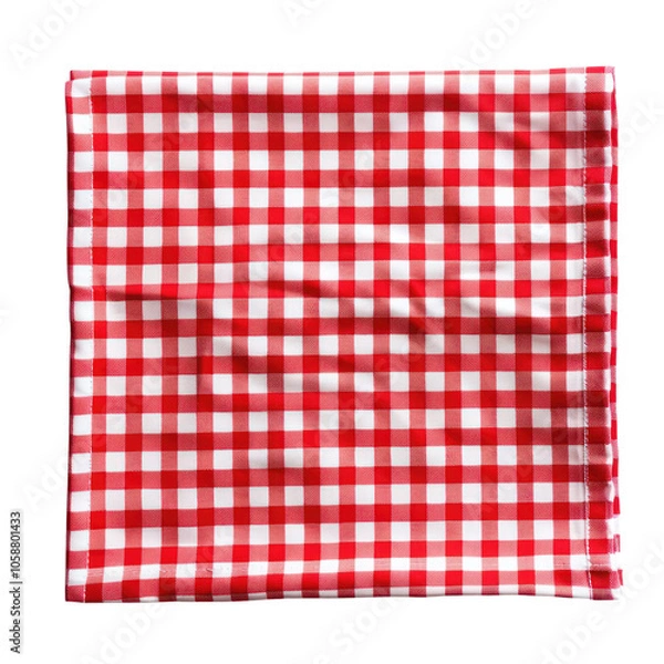 Fototapeta a top view red and white tablecloth isolated on transparent background