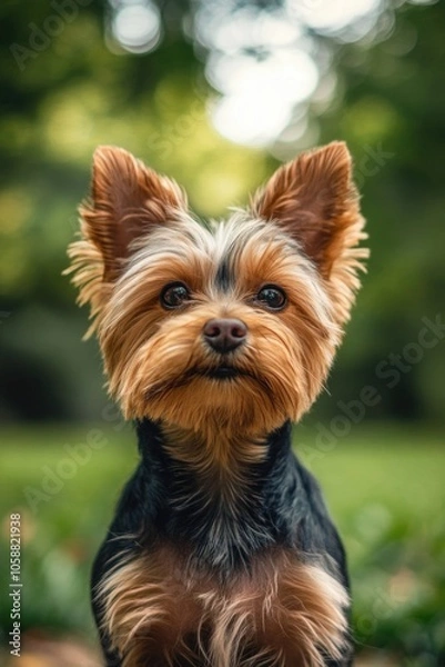 Fototapeta Dog on Green Field