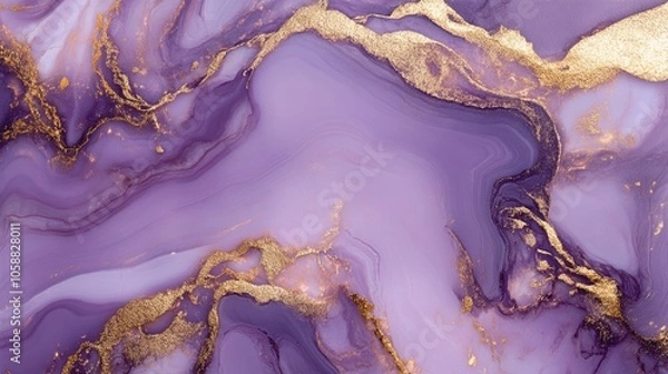 Fototapeta Abstract violet marble texture featuring gold accents creating a luxurious purple backdrop