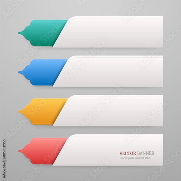 Obraz infographic label template set with islamic style and decorative arabesque patterns