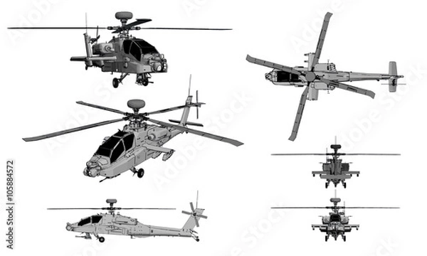 Fototapeta helicopter apache