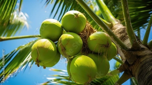 Fototapeta landscape back yard palm trees