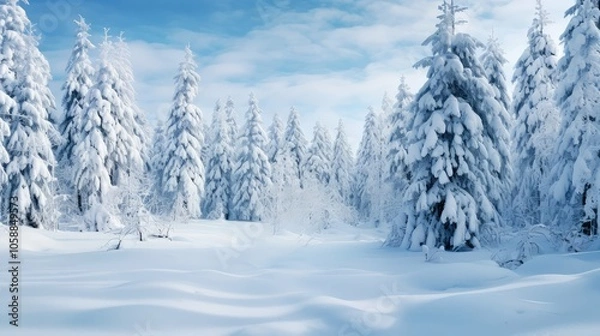 Fototapeta pe trees in snow