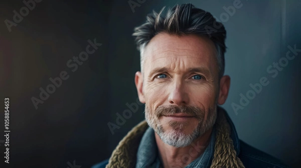 Fototapeta Self-assured, attractive middle-aged man.