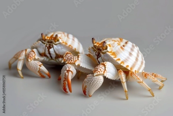 Fototapeta Hermit crab shells for collecting or decorating with a simple background