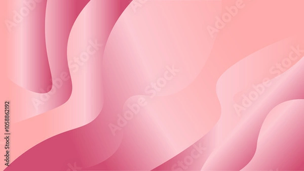 Fototapeta Abstract Gradient Background with Smooth Wave Shapes in Pink Tones
