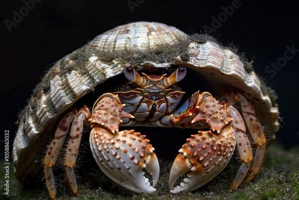 Fototapeta Spotted hermit crab in shell