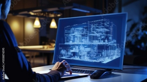 Obraz drafting blue print reading