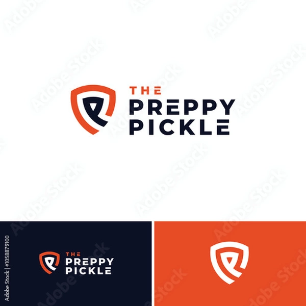 Obraz letter p pickle logo design