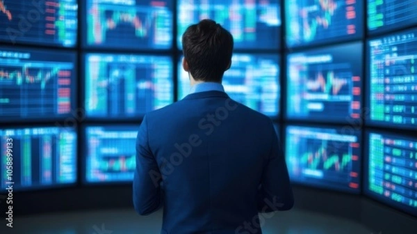 Fototapeta Corporate Analyst Reviewing Financial Charts