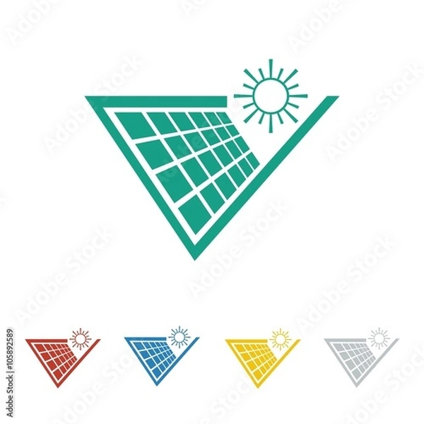 Obraz solar cell logo icon Vector