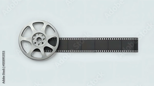 Fototapeta Film Reel on Grey Background