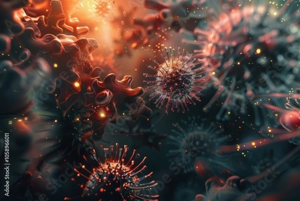 Fototapeta Microscopic World of Viruses