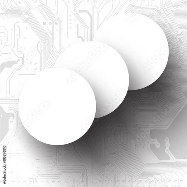Fototapeta Vector circle infographic microchip concept