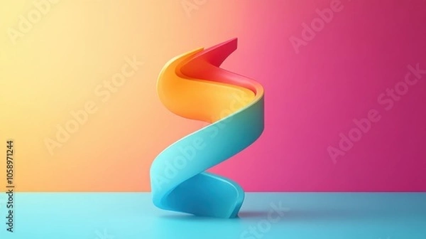 Fototapeta Abstract Colorful Shapes - 3D Geometric Design