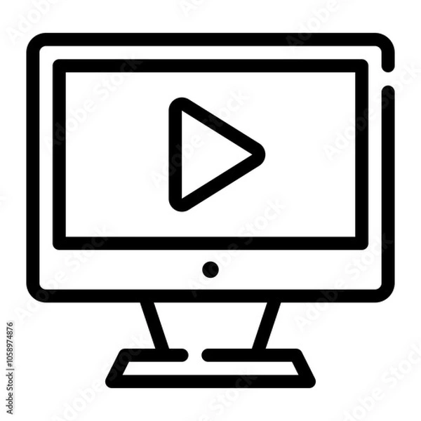 Fototapeta computer line icon