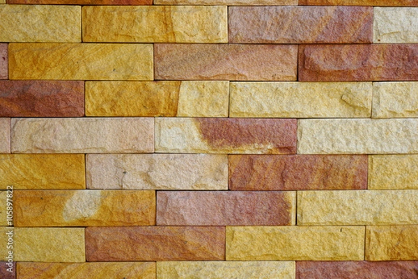 Obraz old cracked brick wall texture in colorful pastel tone background