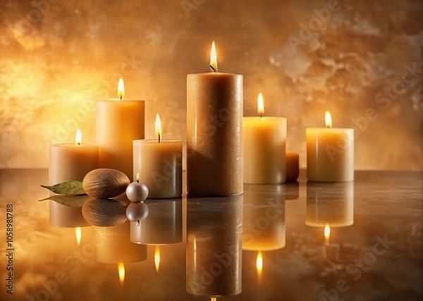 Fototapeta Create unforgettable Diwali moments with Devali candles & elegant backdrop.