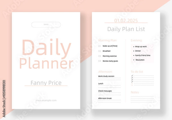 Fototapeta Daily Planner Layout