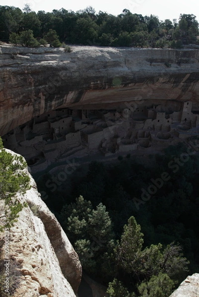 Obraz View of Ancient Pueblo Cliff Dwelling Cliff Palace in Mesa Verde National Park of Colorado, USA