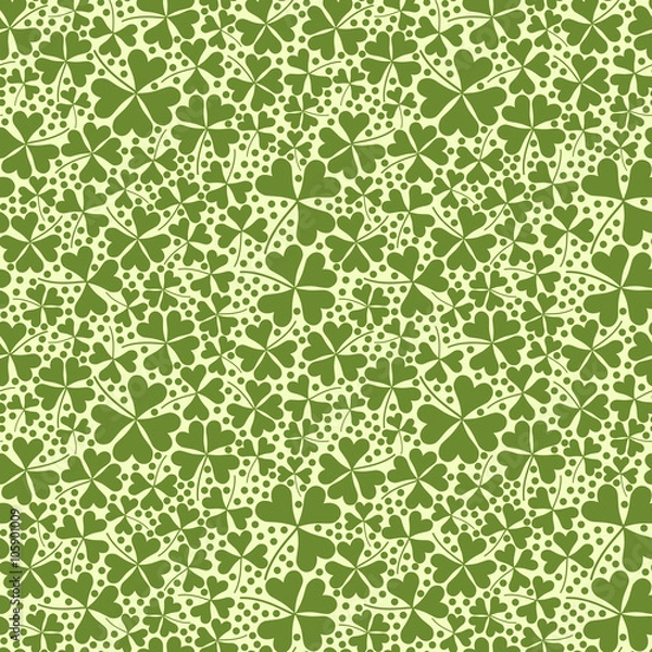 Fototapeta Clover seamless background.