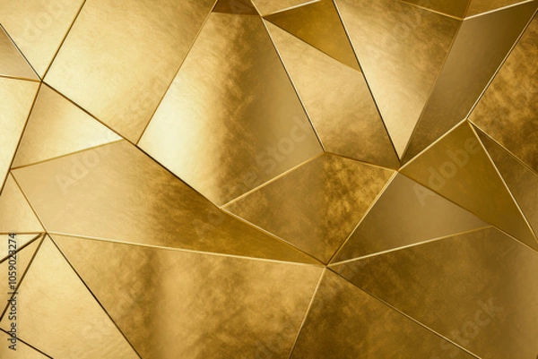 Fototapeta This image showcases multiple overlapping geometric patterns with a golden hue, providing a sense of modern luxury and abstract visual harmony.