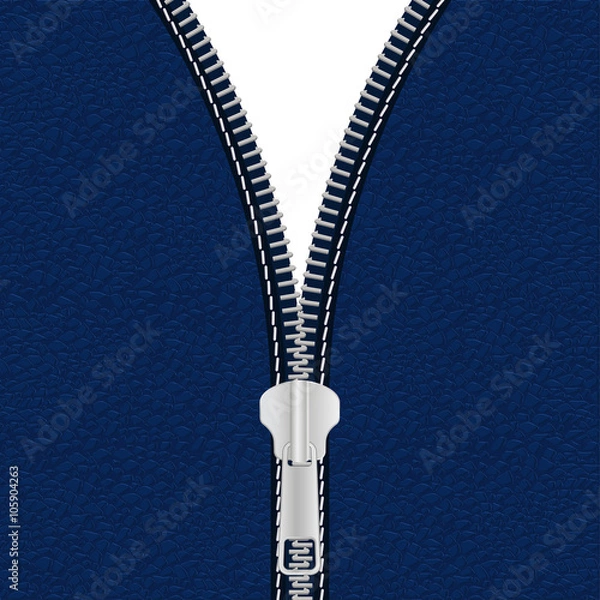 Fototapeta Leather background with open Zipper