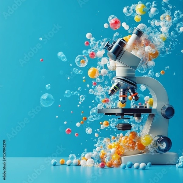 Fototapeta Innovative Education and Science Concept with Microscope
