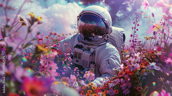 Obraz Astronaut and flowers