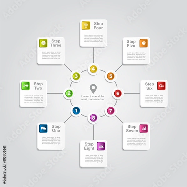 Obraz Infographic report template. Vector illustration.
