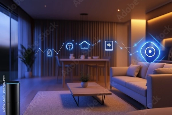 Fototapeta Seamless Smart Home,Integrate Apple, Google, and Amazon Devices for Effortless Connectivity