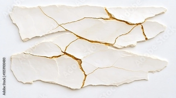 Obraz White Cracked Surface Texture Clean Blank Canvas with Empty Space for Designs
